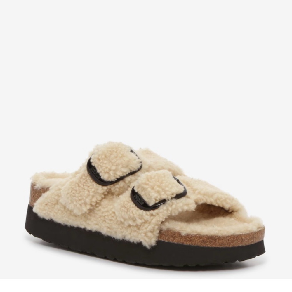 Papillio By Birkenstock Arizona Big Buckle Shearling Platform Sandal